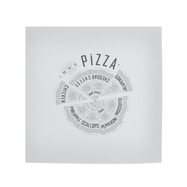 Poster 20x20 cm "Illustration heiße Pizza" artboxONE - Essen & Trinken