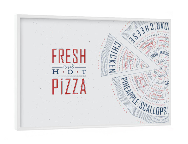 Poster mit weißem Rahmen "Illustration frische Pizzafarbe" artboxONE - Essen & Trinken