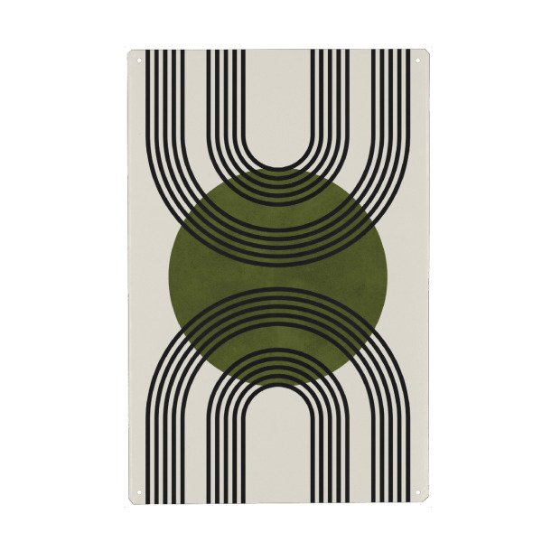 Metall Poster "Aquarellkreise und Linien Q" artboxONE - Abstrakt,Geometrie