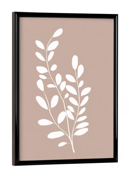 Poster mit schwarzem Rahmen "Blätter-Zweig" artboxONE - Natur,Floral