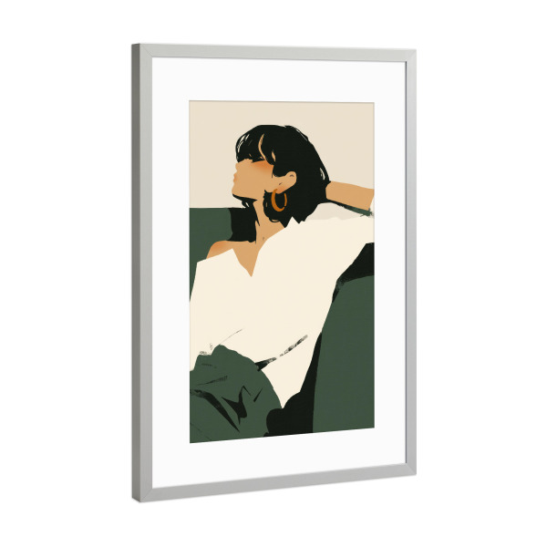 Poster mit Rahmen Silber "Relaxing Woman" artboxONE - Menschen,Für Mama