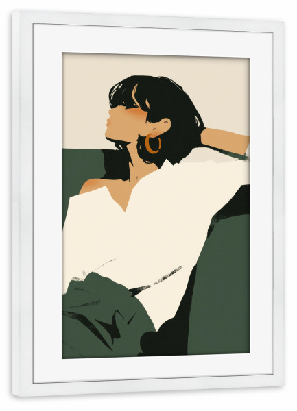 Poster mit Rahmen weiß "Relaxing Woman" artboxONE - Menschen,Für Mama