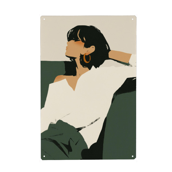 Metall Poster "Relaxing Woman" artboxONE - Menschen,Für Mama