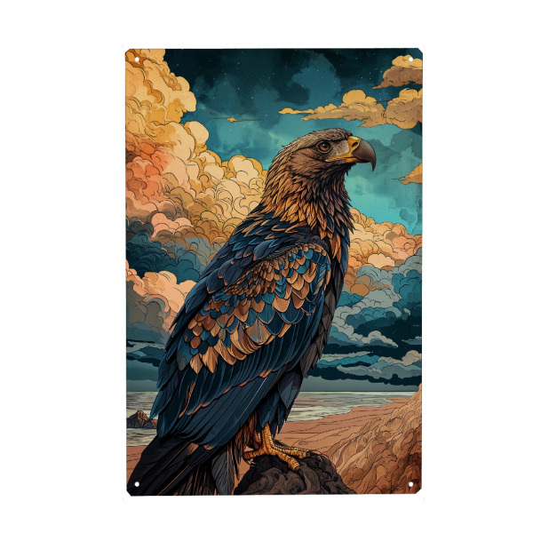 Metall Poster "Eagle Modern (matart)" artboxONE - Tiere - Adler,Vogel,Vögel,Tier,Tiere,Natur,Wild,Modern - Blechschild