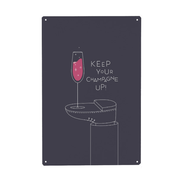 Holzbild "Glas Champagnerglas dunkel" artboxONE - Essen & Trinken,Essen & Trinken / Alkohol