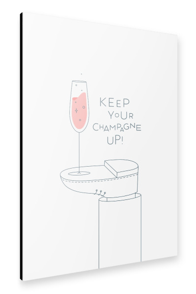 Alu-Dibond "Glas Champagnerglas" 30x20 cm artboxONE
