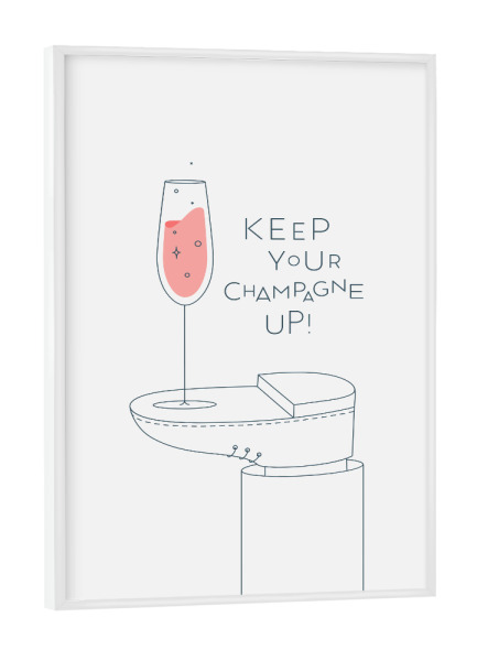 Poster mit weißem Rahmen "Glas Champagnerglas" artboxONE - Essen & Trinken,Essen & Trinken / Alkohol