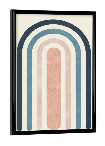 Poster mit schwarzem Rahmen "Aquarellkreise Komposition C" artboxONE - Abstrakt,Geometrie