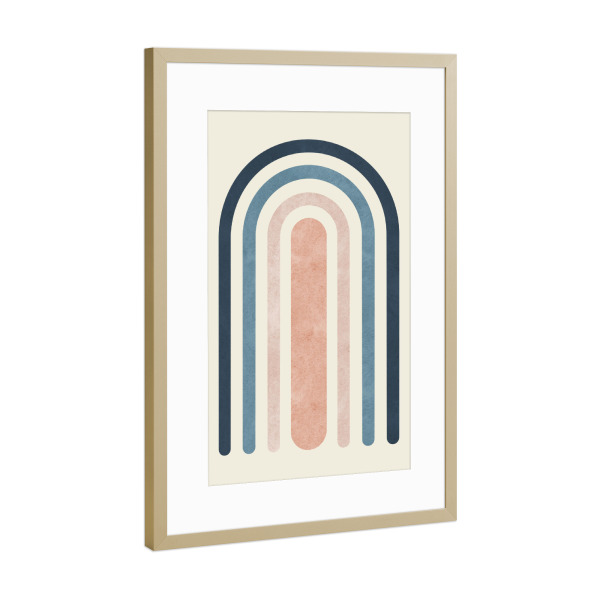 Poster mit Rahmen Gold "Aquarellkreise Komposition C" artboxONE - Abstrakt,Geometrie