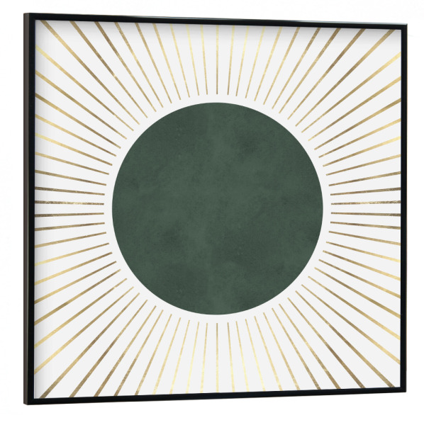 Poster mit schwarzem Rahmen 30x30 cm "Aquarell Sonnenstrahlen B" artboxONE - Abstrakt,Geometrie