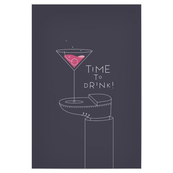 Poster "Manhattan Cocktailglas dunkel" artboxONE - Essen & Trinken,Essen & Trinken / Alkohol