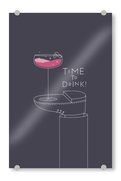 Acrylglasbild "Glas Champagner dunkel" artboxONE - Essen & Trinken,Essen & Trinken / Alkohol