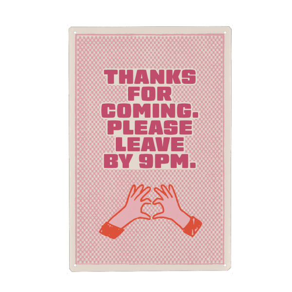 Metall Poster "Malou Studio - Thanks for Coming" artboxONE - Typografie,Festivals,Lustig