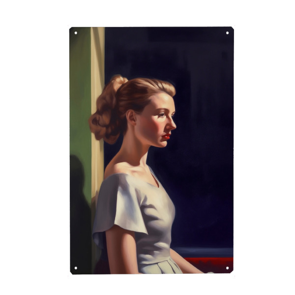 Metall Poster "Frau mit Pferdeschwanz" artboxONE - Abstrakt,Menschen