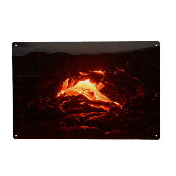 Holzbild "Glühende Lava" artboxONE - Natur,Reise / Länder