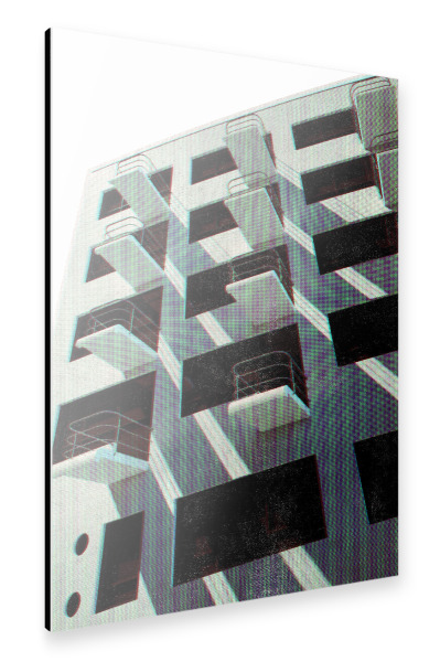 Alu-Dibond "Graustufen-Bauhaus-Architektur" 30x20 cm artboxONE