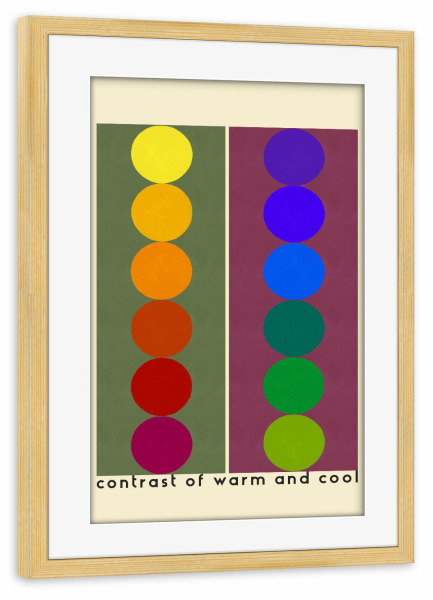Poster mit Rahmen kiefer "Kontrast von kühl und warm" artboxONE - Abstrakt