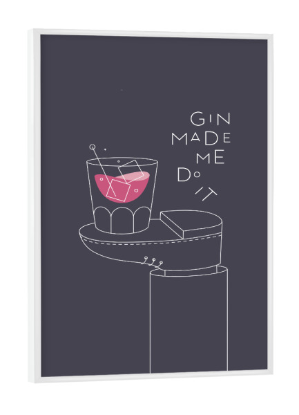 Poster mit weißem Rahmen "Gin-Cocktail dunkel" artboxONE - Essen & Trinken,Essen & Trinken / Alkohol