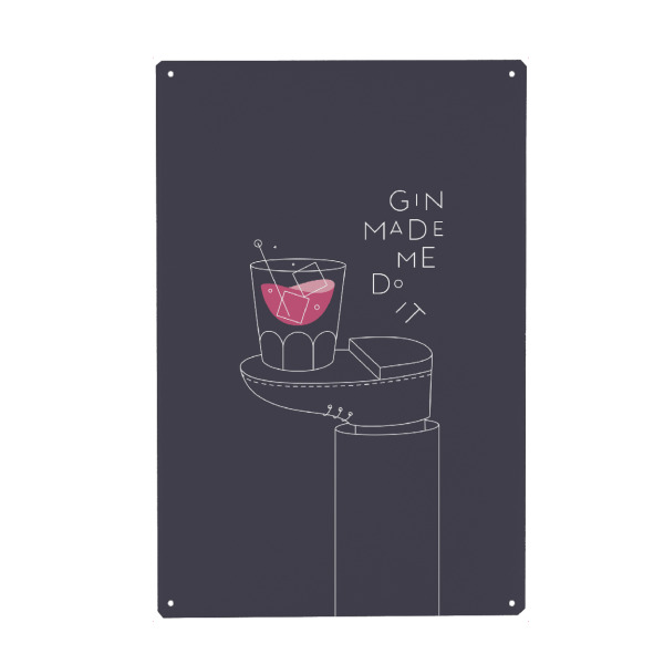 Metall Poster "Gin-Cocktail dunkel" artboxONE - Essen & Trinken,Essen & Trinken / Alkohol