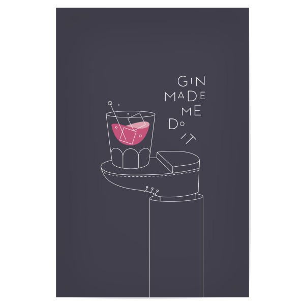 Poster "Gin-Cocktail dunkel" artboxONE - Essen & Trinken,Essen & Trinken / Alkohol