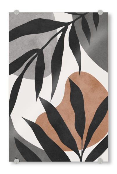 Acrylglasbild "Botanisch in Aquarell B" artboxONE - Abstrakt,Geometrie - Floral,Blumen,Botanisch,Tropisch,Natur,Boho,Malerei,Aquarell,Harmonie,Collage