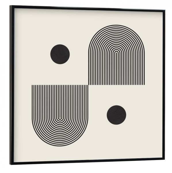 Poster mit schwarzem Rahmen 30x30 cm "Aquarellkreise und Linien T" artboxONE - Abstrakt,Geometrie