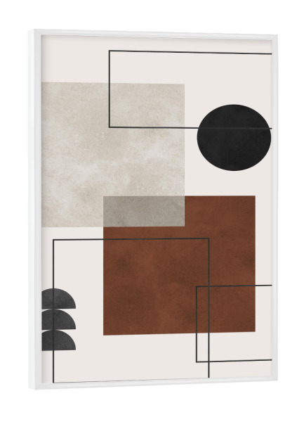 Poster mit weißem Rahmen "Aquarellquadrate und -linien B" artboxONE - Abstrakt,Geometrie