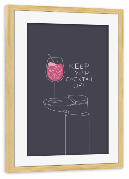Poster mit Rahmen kiefer "Cocktail-Spritzglas dunkel" artboxONE - Essen & Trinken,Essen & Trinken / Alkohol
