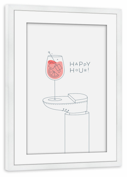 Poster mit Rahmen weiß "Spritz-Cocktailglas" artboxONE - Essen & Trinken,Essen & Trinken / Alkohol