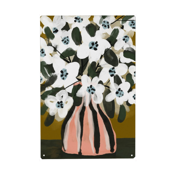 Holzbild "Pastelle Blumen Impression (Neun)" artboxONE - Floral,Abstrakt,Für Mama - Blume,Blumen,Vase,Blumenstrauß,Illustration,Abstrakt,Dekorativ