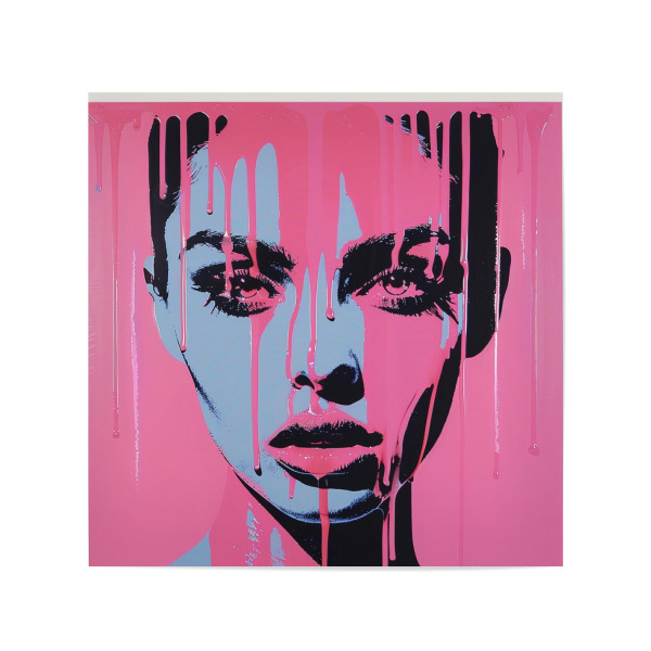 Poster 20x20 cm "ROSA SCHMELZEN" artboxONE - Menschen,Fashion,Für Mama - Rosa,Popart,Kunst,Gesicht,Porträt