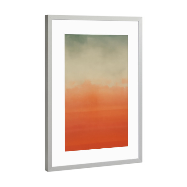 Poster mit Rahmen Silber "Farbverlauf orange" artboxONE - Abstrakt,Architektur,Geometrie