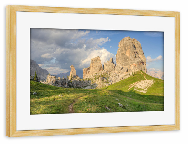 Poster mit Rahmen kiefer "Cinque Torri im Sommer" artboxONE - Natur,Reise,Reise / Länder