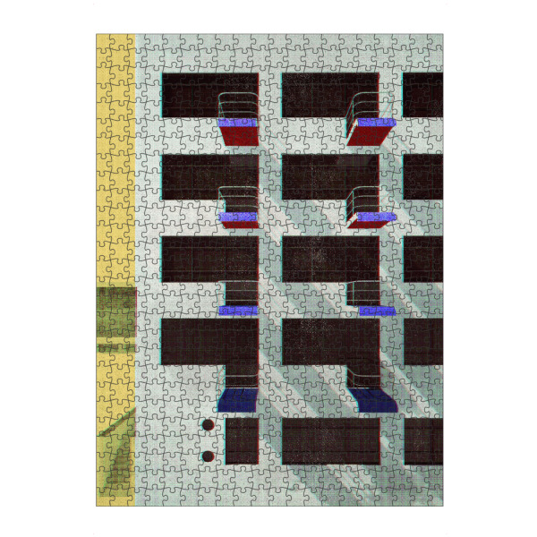 Puzzle Ravensburger "Bauhausgebäude mit gelbem Himmel" artboxONE - Architektur