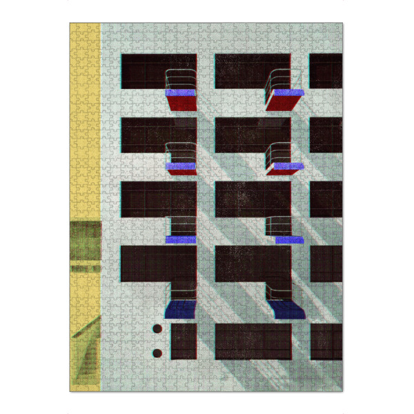 Puzzle Ravensburger "Bauhausgebäude mit gelbem Himmel" artboxONE - Architektur