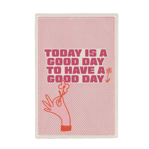Holzbild "Malou Studio-Today is a good day" artboxONE - Typografie,Floral,Für Mama - Motivation,Typografie,Typography,Spruch,Text,Blume,Hand