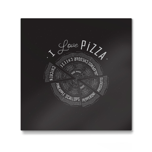Galerie-Print "Illustration Liebe Pizza schwarz" 30x30 cm artboxONE