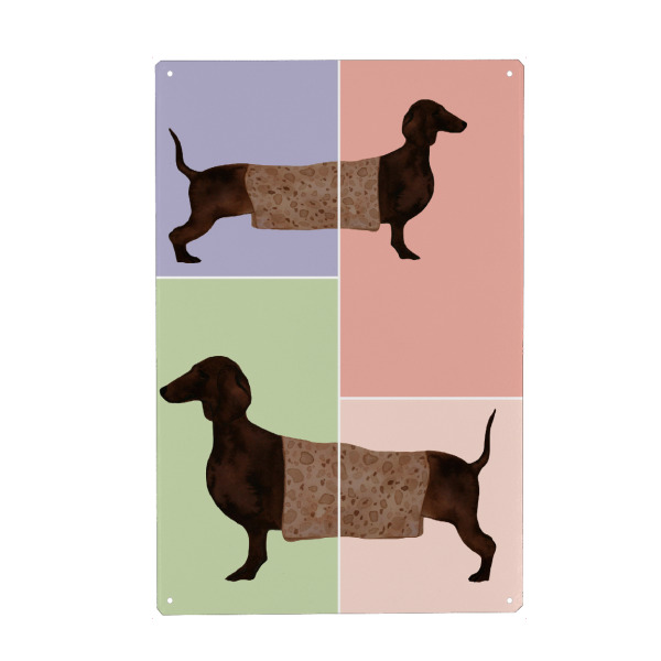 Metall Poster "Puppylove" artboxONE - Für Kinder,Tiere,Lustig