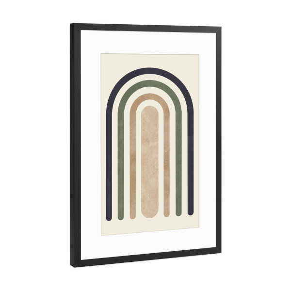 Poster mit Rahmen Schwarz (Metallic) "Aquarellkreiskomposition E" artboxONE - Abstrakt,Geometrie