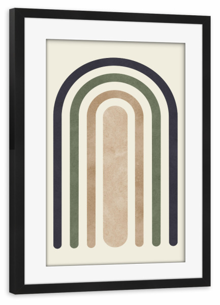 Poster mit Rahmen schwarz "Aquarellkreiskomposition E" artboxONE - Abstrakt,Geometrie