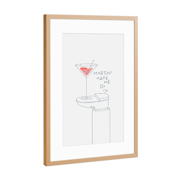 Poster mit Rahmen Kupfer "Martini-Cocktailglas" artboxONE - Essen & Trinken,Essen & Trinken / Alkohol