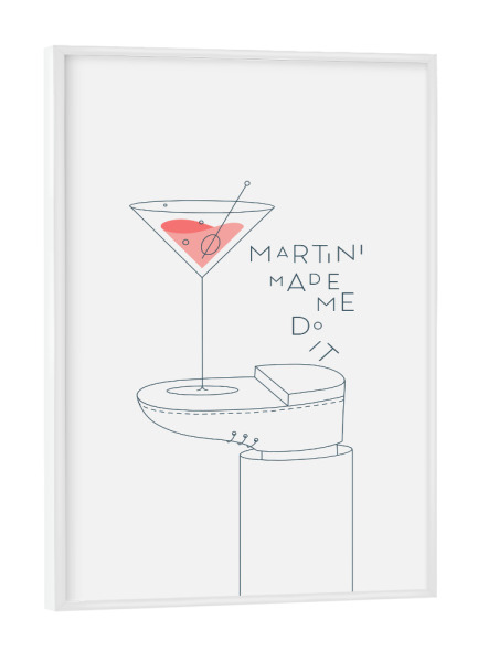 Poster mit weißem Rahmen "Martini-Cocktailglas" artboxONE - Essen & Trinken,Essen & Trinken / Alkohol