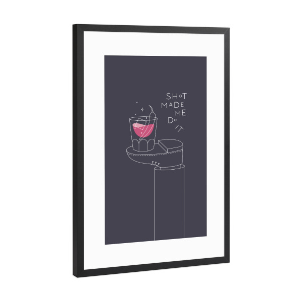 Poster mit Rahmen Schwarz (Metallic) "Whisky glas dunkel" artboxONE - Essen & Trinken,Essen & Trinken / Alkohol