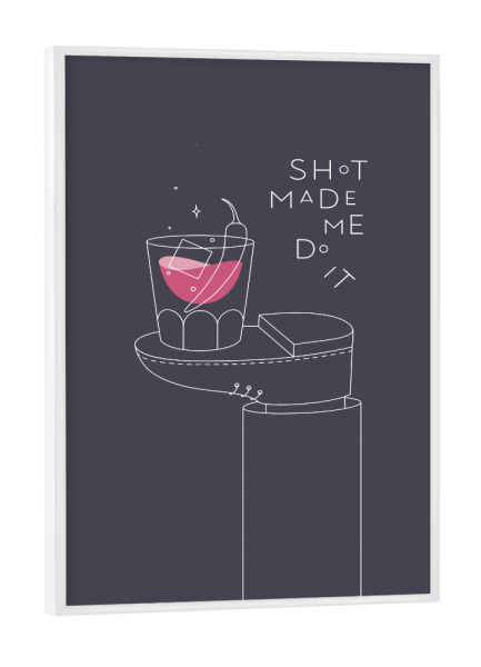 Poster mit weißem Rahmen "Whisky glas dunkel" artboxONE - Essen & Trinken,Essen & Trinken / Alkohol