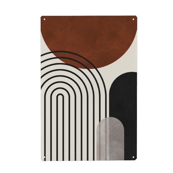 Metall Poster "Aquarellkreise und Linien N" artboxONE - Abstrakt,Geometrie
