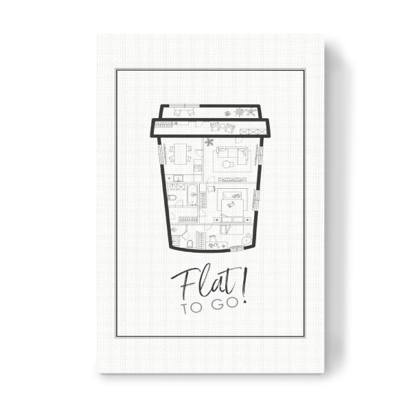 Leinwandbild "To Go Cup Bauplan" artboxONE - Essen & Trinken,Architektur