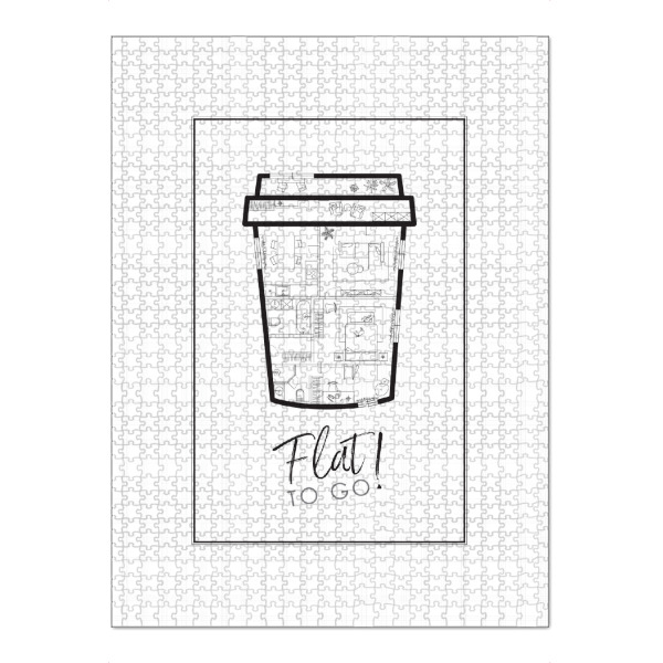 Puzzle Ravensburger "To Go Cup Bauplan" artboxONE - Essen & Trinken,Architektur