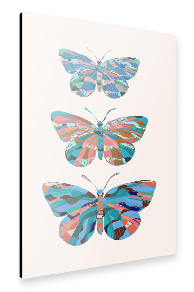 Alu-Dibond "Three Butterflies" 30x20 cm artboxONE