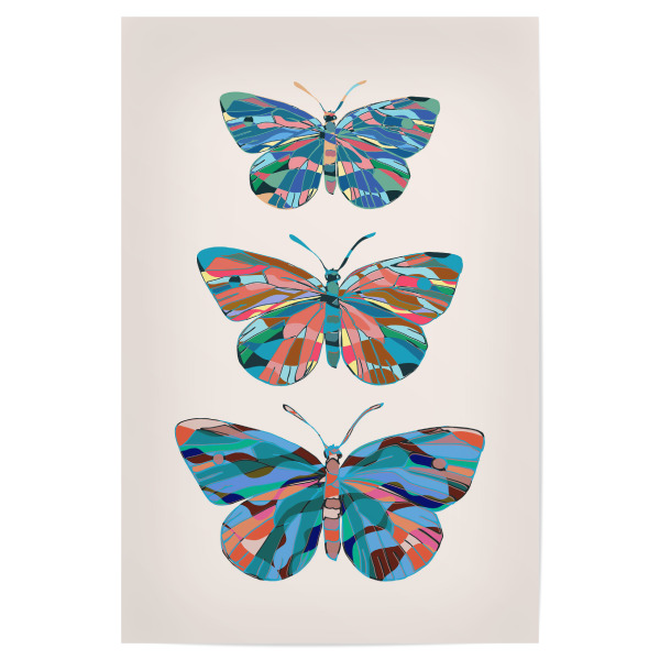 Poster 30x20 cm "Three Butterflies" artboxONE - Tiere