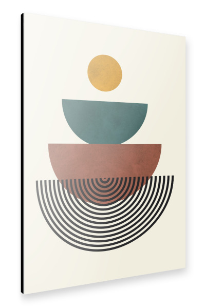 Alu-Dibond "Aquarellkreiskomposition H" 30x20 cm artboxONE